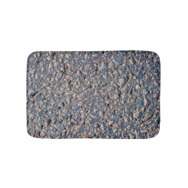 Asphalt and pebbles texture bathroom mat (Front)