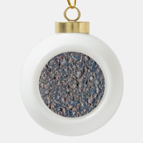 Asphalt and pebbles texture ceramic ball christmas ornament