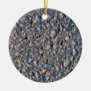 Asphalt and pebbles texture ceramic ornament