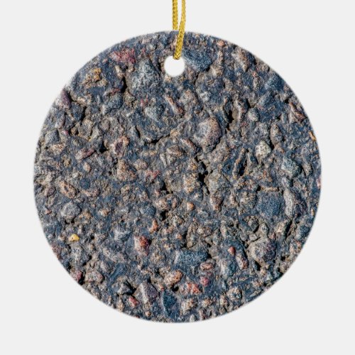 Asphalt and pebbles texture ceramic ornament