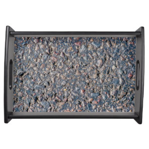Asphalt and pebbles texture serving tray