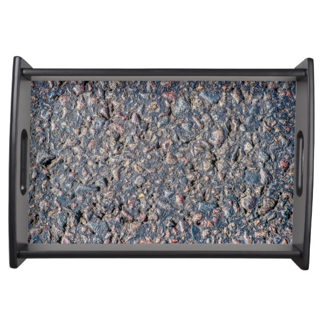 Asphalt and pebbles texture serving tray (Front)