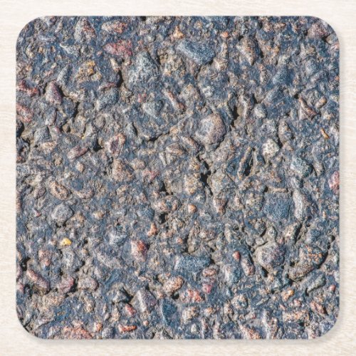 Asphalt and pebbles texture square paper coaster