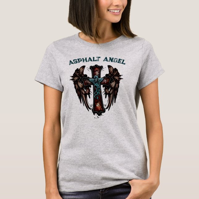 Asphalt Angel, Motorcycle T-Shirt (Front)