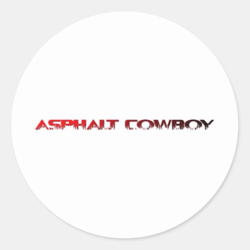 Asphalt Cowboy Red Name Line 1 Classic Round Sticker