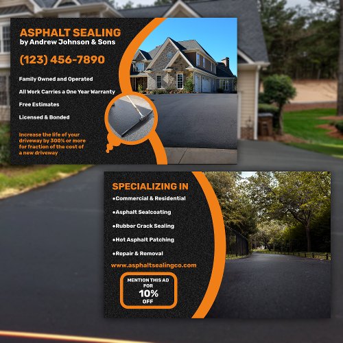 Asphalt Driveway Sealing Company Flyer