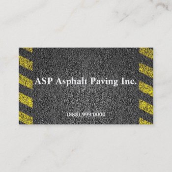 Asphalt Paving Business Card by ERANDOMZ at Zazzle