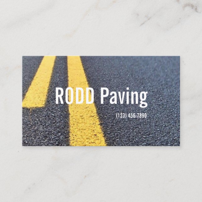 Asphalt, Paving, Construction, Roadwork Business B Business Card (Front)