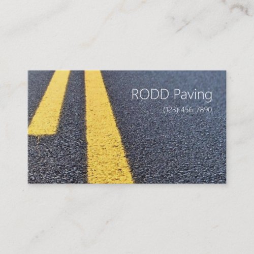 Asphalt Paving Construction Roadwork Business Business Card