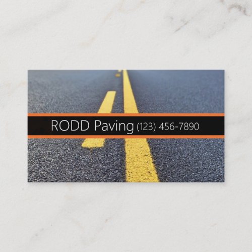 Asphalt Paving Construction Roadwork Business Business Card