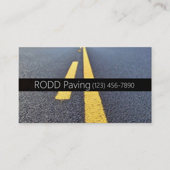 Asphalt, Paving, Construction, Roadwork Business Card (Front)