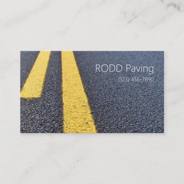 Asphalt, Paving, Construction, Roadwork Business Card (Front)