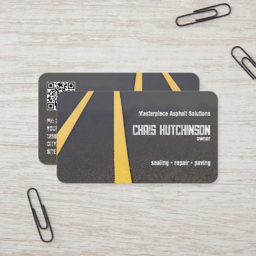 Asphalt Paving Custom QR Business Card