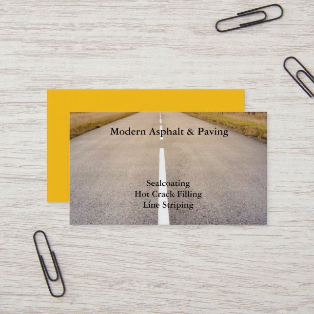 Asphalt & Paving / Driveway Construction Services Business Card (Front/Back In Situ)