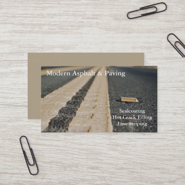 Asphalt & Paving / Driveway Construction Services Business Card (Front/Back In Situ)