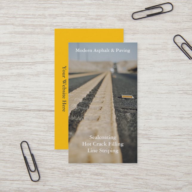 Asphalt & Paving / Driveway Construction Services Business Card (Front/Back In Situ)