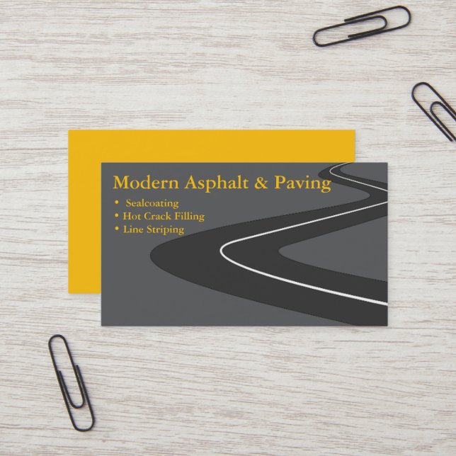 Asphalt & Paving / Driveway Construction Services Business Card (Front/Back In Situ)