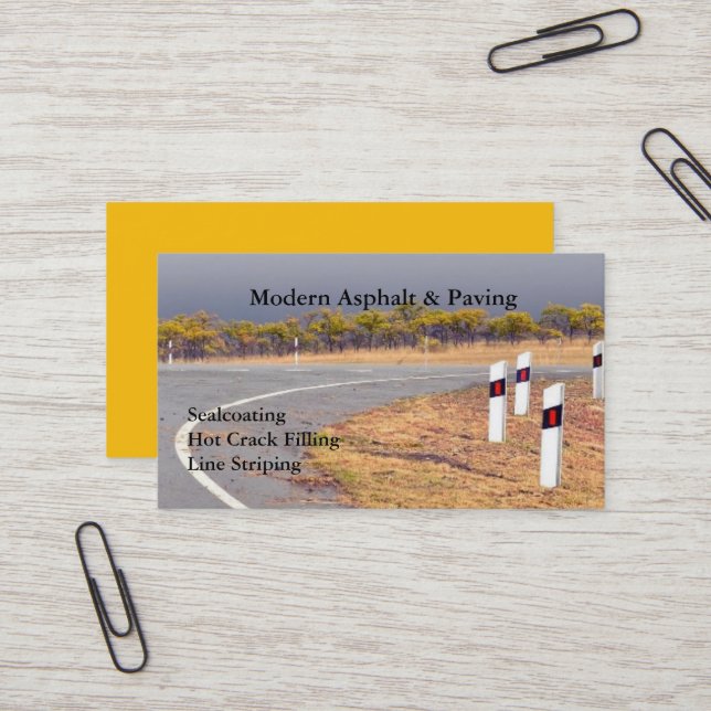 Asphalt & Paving / Driveway Construction Services Business Card (Front/Back In Situ)