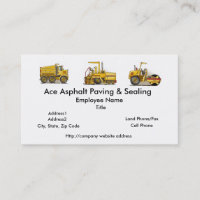 Asphalt Paving Machine Construction Business Cards