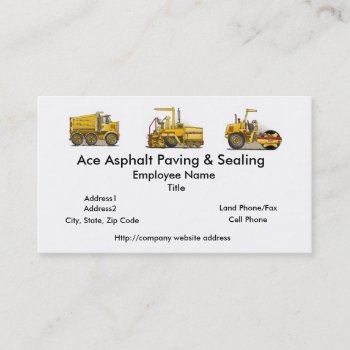 Asphalt Paving Machine Construction Business Cards by justconstruction at Zazzle