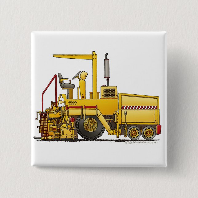 Asphalt Paving Machine Construction Construction P Pinback Button (Front)