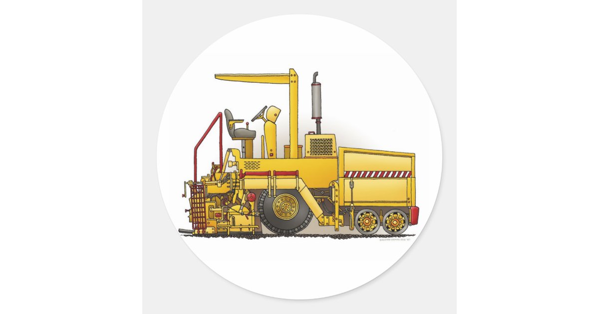 Asphalt Paving Machine Kids Sticker | Zazzle