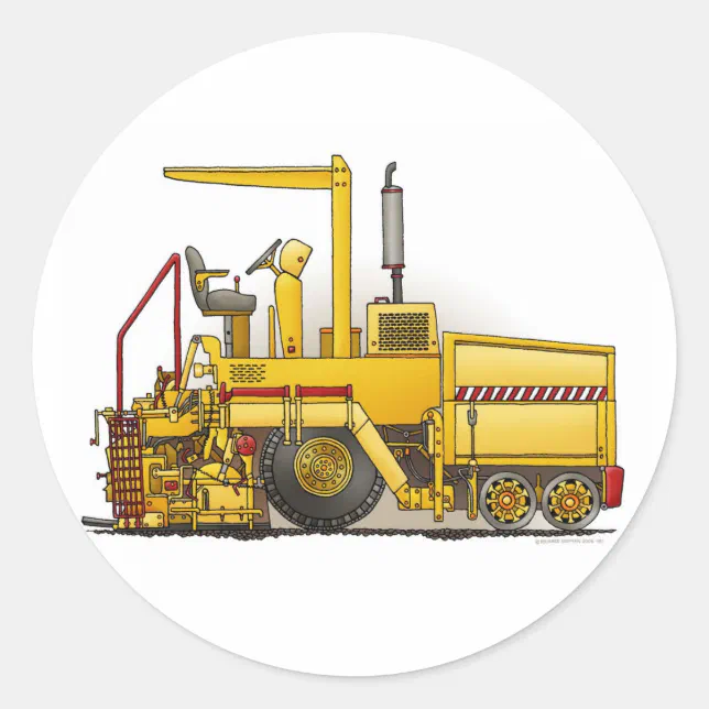 Asphalt Paving Machine Kids Sticker | Zazzle