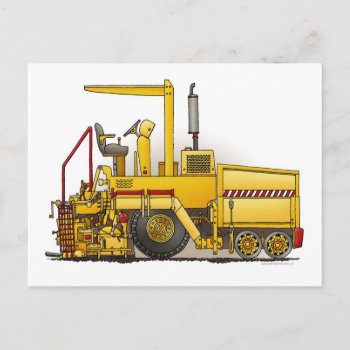Asphalt Paving Machine Post Card by justconstruction at Zazzle