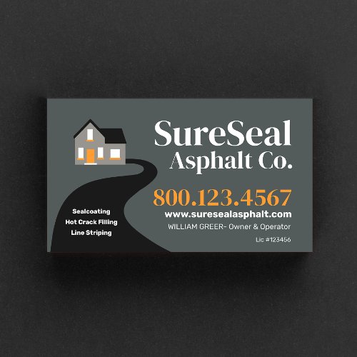 Asphalt Paving Repair _ Driveway Sealing  Business Card
