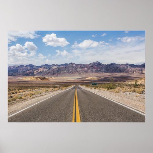Asphalt Road at Death Valley National Park Poster