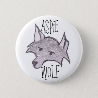 Aspie Wolf Button