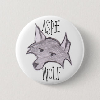 Aspie Wolf Button