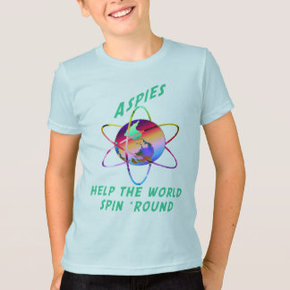Aspies Spin the World Kids' Shirts