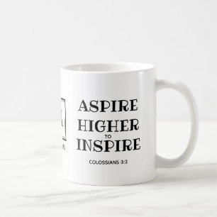 ASPIRE HIGHER Christian Monogram Coffee Mug