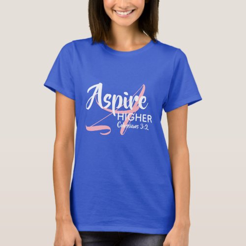 ASPIRE HIGHER Inspire Monogram Christian BLUE T_Shirt