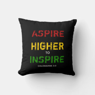 ASPIRE HIGHER Motivational Throw Pillow