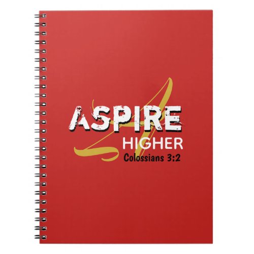 ASPIRE HIGHER Red Inspirational Christian Notebook