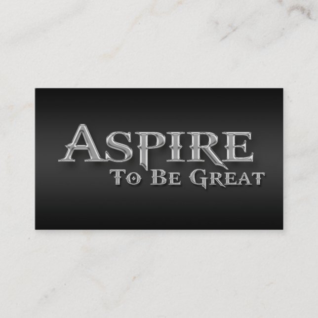 Aspire Inspirational Sleek Metallic Business Cards (Front)