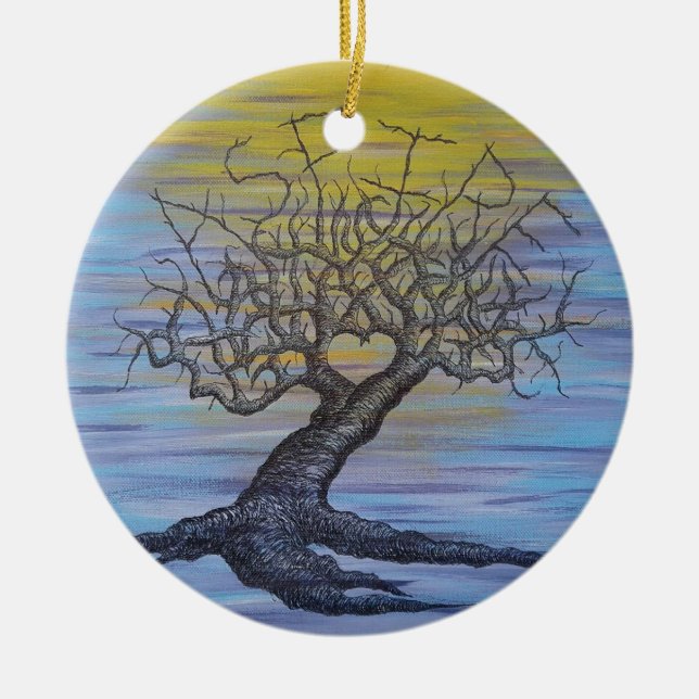 Aspire Love Tree Ceramic Ornament (Front)