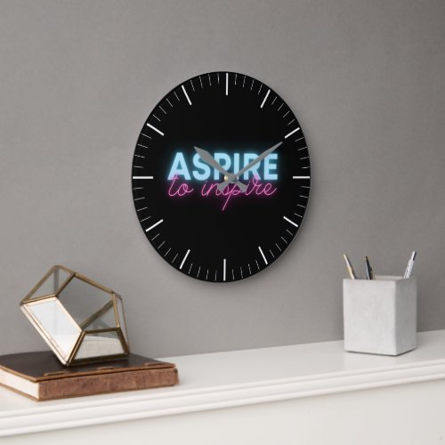 Aspire to Inspire Neon  Large Clock