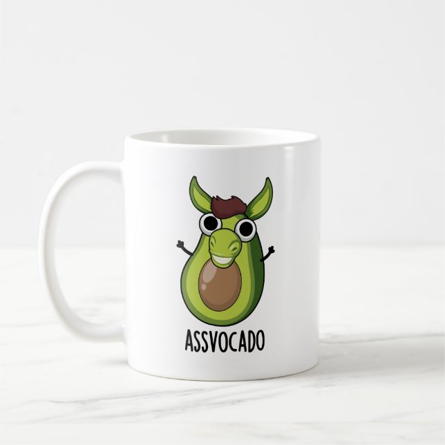 Ass-vocado Funny Avocado Pun  Coffee Mug (Left)