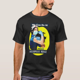 Assamese Proud Frontline Worker Rosie Riveter Nurs T-Shirt