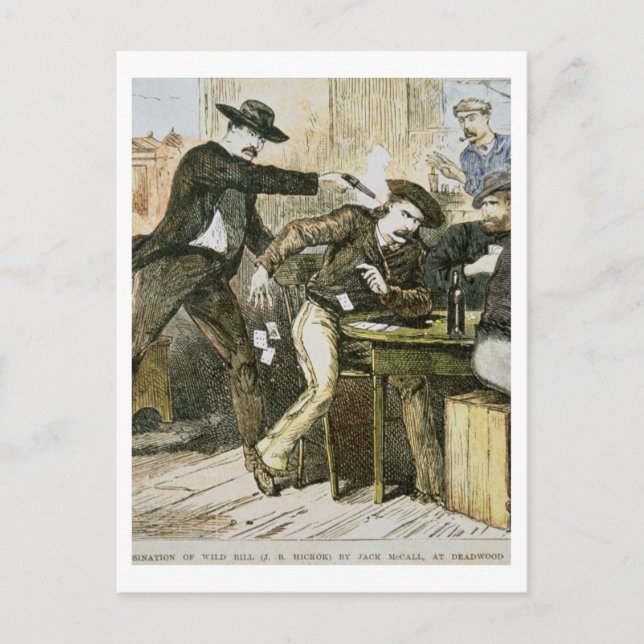 Assassination of 'Wild Bill' (W.B. Hickok) by Jack Postcard (Front)