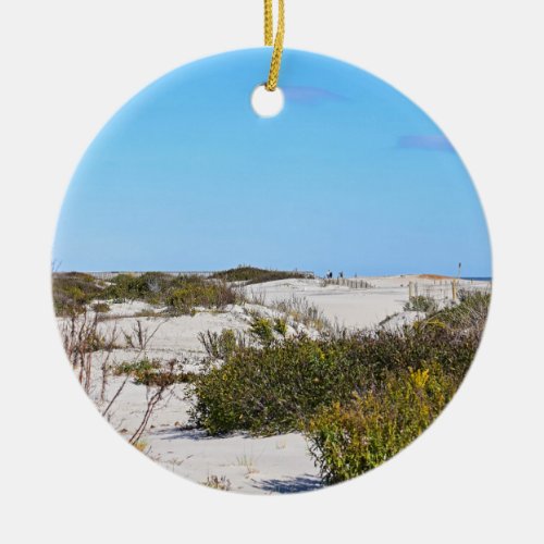 Assateague Island Beach Ceramic Christmas Ornament