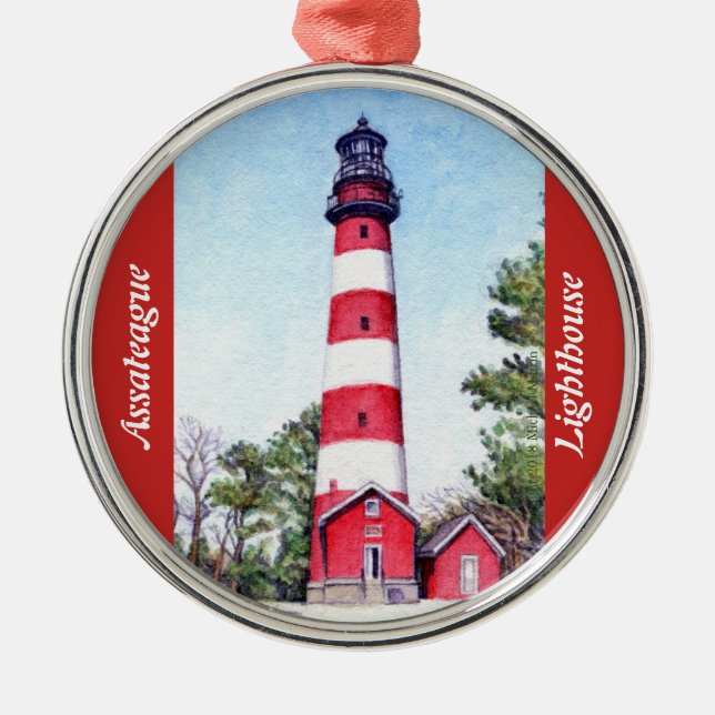 Assateague Island Lighthouse Metal Ornament (Front)