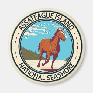 Assateague Island National Seashore Badge Magnet