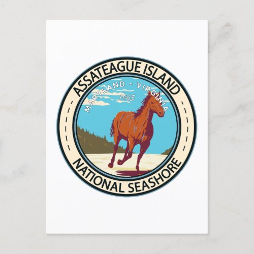 Assateague Island National Seashore Badge Postcard