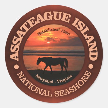 Assateague Island National Seashore Classic Round Sticker