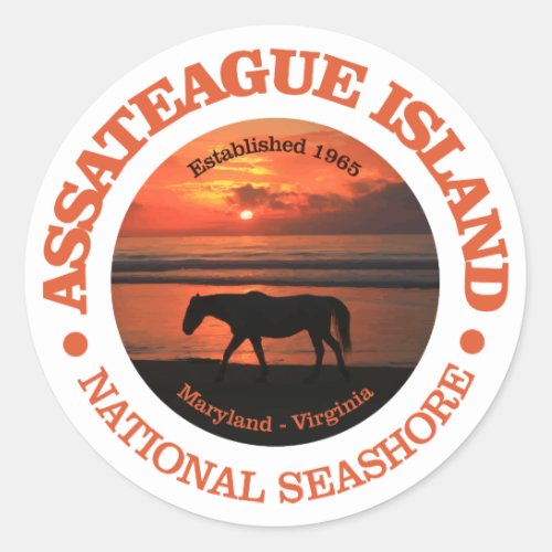 Assateague Island National Seashore Classic Round Sticker