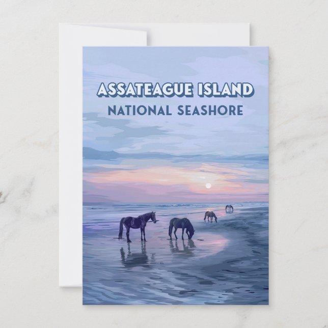 Assateague Island National Seashore Horses Card (Front)